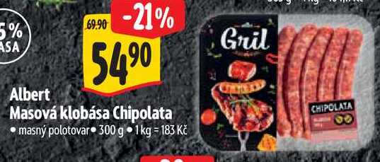 Albert Masová klobása Chipolata, 300 g