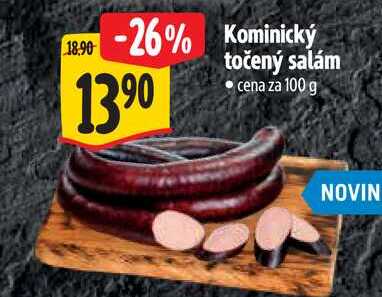 Kominický točený salám, cena za 100 g 