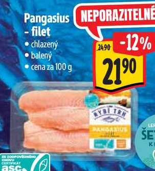 Pangasius - filet, cena za 100 g 