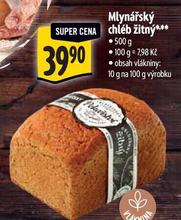 Mlynářský chléb žitný, 500 g