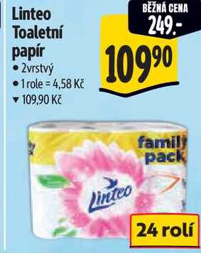Linteo Toaletní papír 2vrstvý, 24 rolí