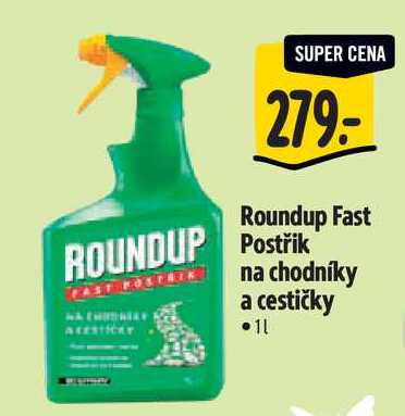 Roundup Fast Postřik na chodníky a cestičky, 1 l
