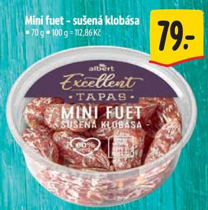 Mini fuet-sušená klobása, 70 g