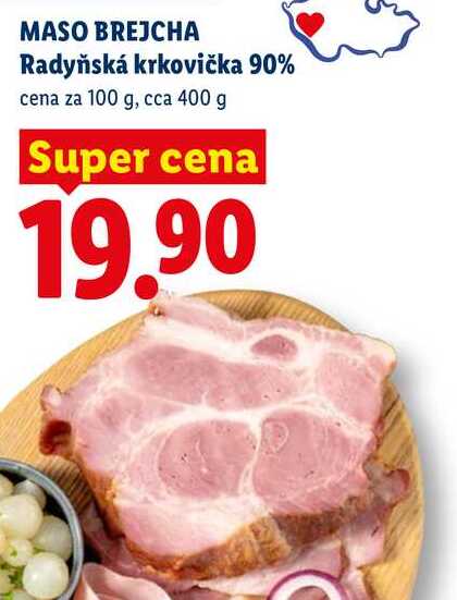 MASO BREJCHA Radyňská krkovička 90%, cena za 100 g