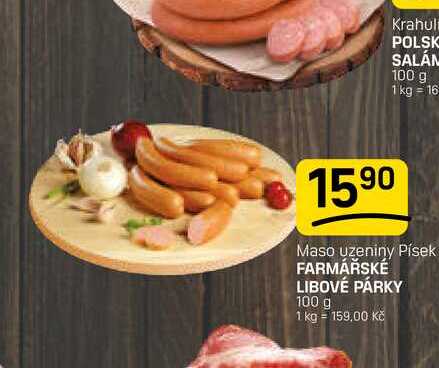 FARMÁŘSKÉ LIBOVÉ PÁRKY 100 g