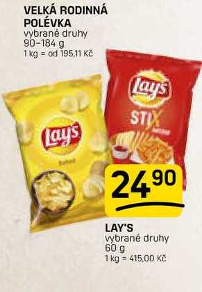 LAY'S vybrané druhy 60 g