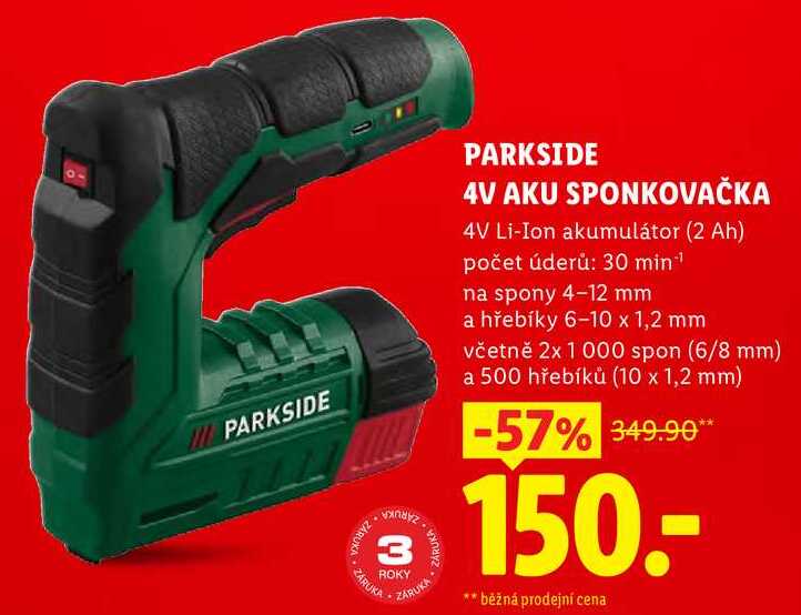 PARKSIDE 4V AKU SPONKOVAČKA 