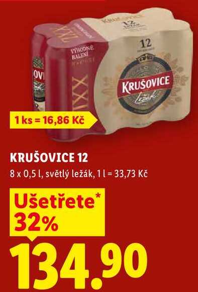 KRUŠOVICE 12, 8x 0,5 l