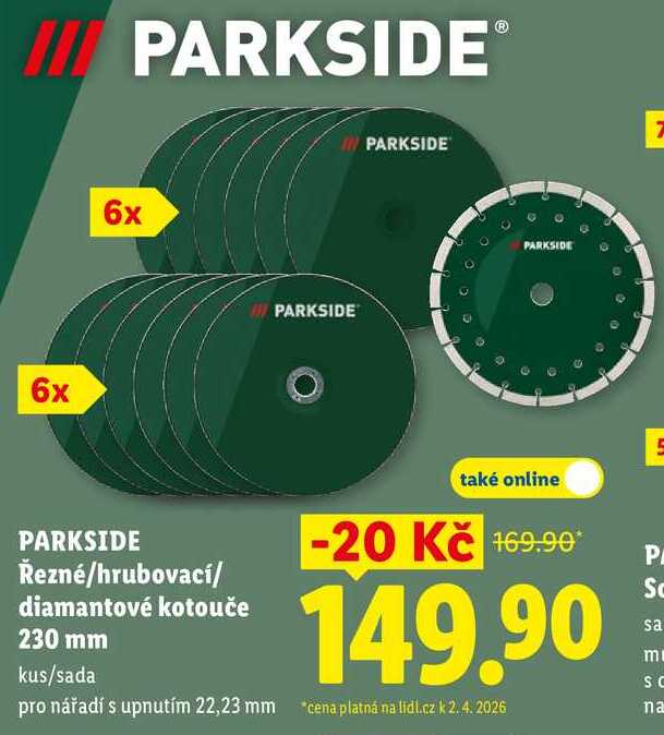 PARKSIDE Řezné/hrubovací/ diamantové kotouče 230 mm