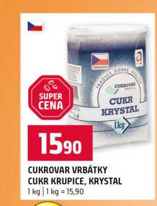 CUKROVAR VRBÁTKY CUKR KRUPICE, KRYSTAL 1 kg