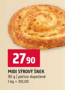 MIDI SÝROVÝ ŠNEK 90 g pečivo dopečené