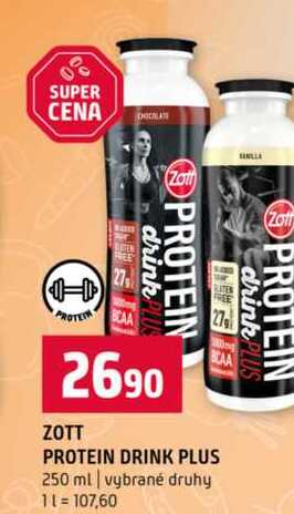 ZOTT PROTEIN DRINK PLUS 250 ml vybrané druhy
