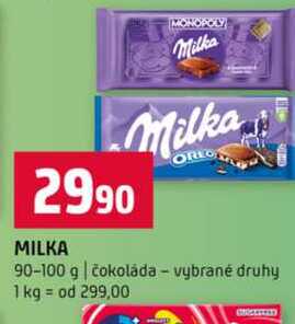 MILKA 90-100 g čokoláda vybrané druhy 