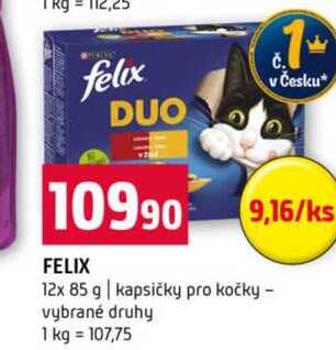 FELIX 12x 85 g kapsičky pro kočky vybrané druhy