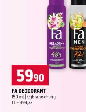 FA DEODORANT 150 ml vybrané druhy 