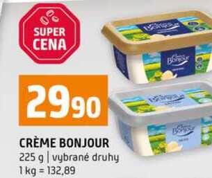 CRÈME BONJOUR 225 g vybrané druhy  v akci