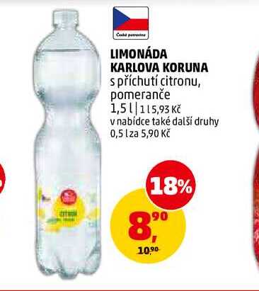 LIMONÁDA KARLOVA KORUNA, 1,5 l