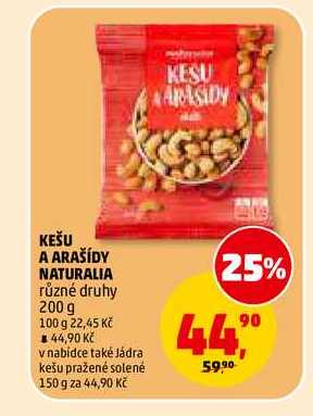 KEŠU A ARAŠÍDY NATURALIA, 200 g