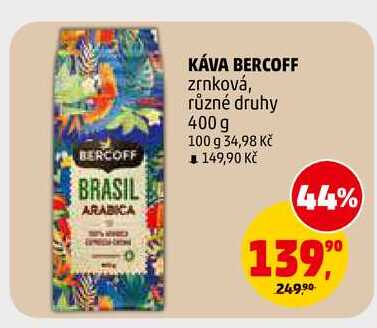 KÁVA BERCOFF zrnková, 400 g 
