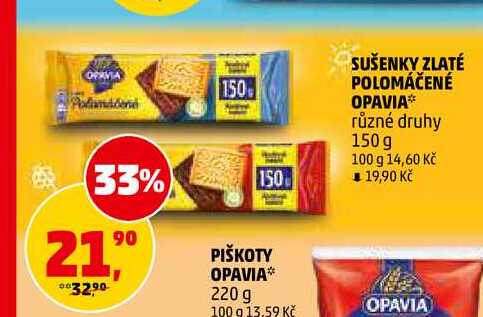 SUŠENKY ZLATÉ POLOMÁČENÉ OPAVIA, 150 g