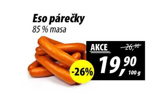 Eso párečky 85% masa, 100 g 