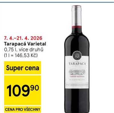 Tarapacá Varietal, 0.75 l, více druhů 
