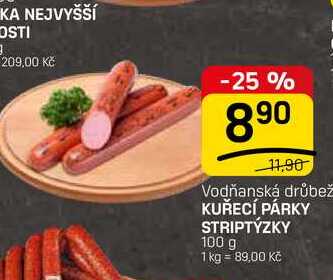 KUŘECÍ PÁRKY STRIPTÝZKY 100 g 