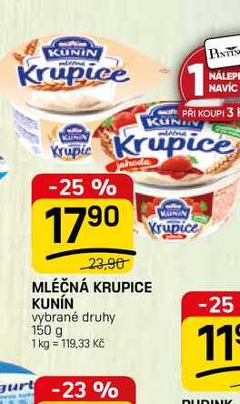 Kunín Mléčná krupice 150g