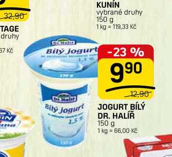 JOGURT BÍLÝ DR. HALÍŘ 150 g 