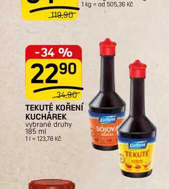 TEKUTÉ KOŘENÍ KUCHÁREK vybrané druhy 185 ml