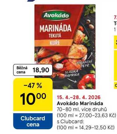 Avokádo Marináda, 70-80 ml, více druhů