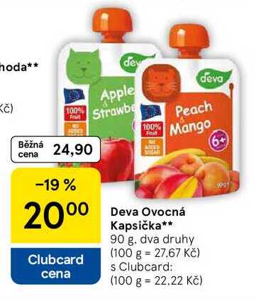 Deva Ovocná Kapsička, 90 g, dva druhy 