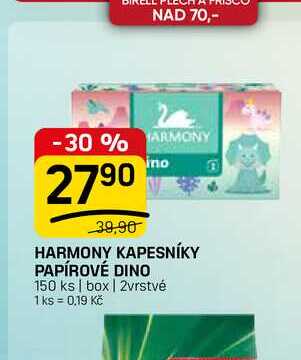 HARMONY KAPESNÍKY PAPÍROVÉ DINO 150 ks | box | 2vrstvé