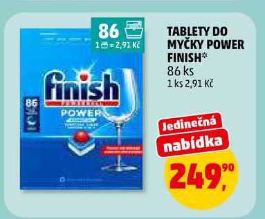 TABLETY DO MYČKY POWER FINISH, 86 ks