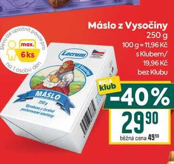 Máslo z Vysočiny klub 250 g 