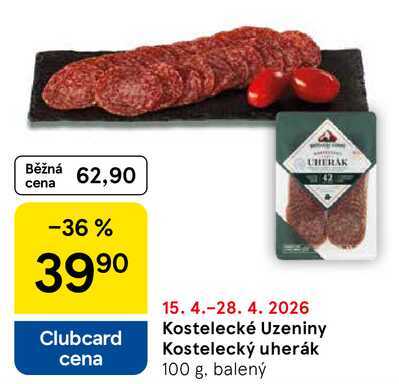 Kostelecké Uzeniny Kostelecký uherák, 100 g, balený