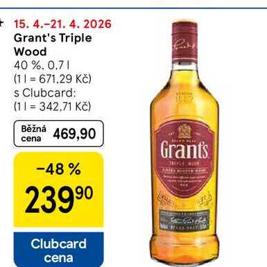 Grant's Triple Wood 40%, 0.7 l