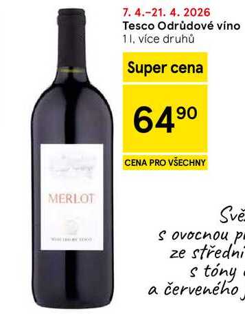 Tesco Odrůdové víno, 1 l 