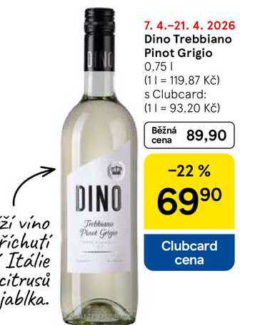 Dino Trebbiano Pinot Grigio, 0,75 l