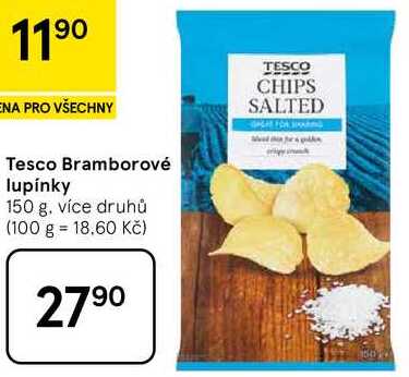 Tesco Bramborové lupínky, 150 g