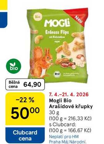 Mogli Bio Arašídové křupky, 30 g