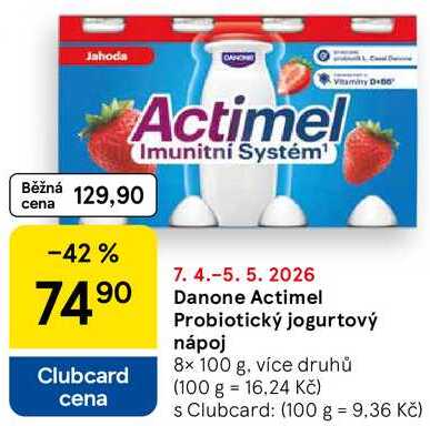 Danone Actimel Probiotický jogurtový nápoj, 8x 100 g, více druhů  