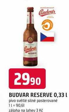 BUDVAR RESERVE 0,33l