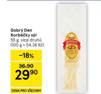 Dobrý Den Korbáčky sýr, 55 g, více druhů  