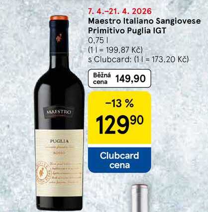 Maestro Italiano Sangiovese Primitivo Puglia IGT, 0,75 l