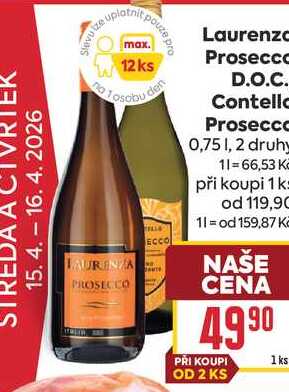Laurenza Prosecco D.O.C. Costello Prosecco 0,75l