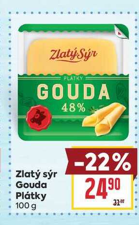 Zlatý sýr Gouda Plátky 100 g