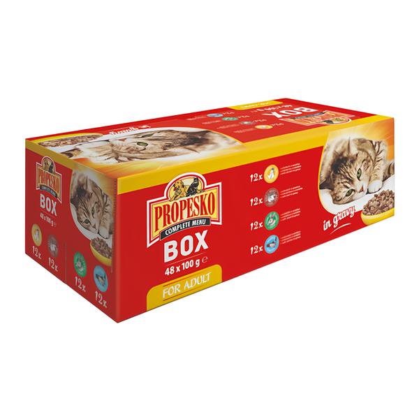 Propesko kapsa kočka mix masa a ryby box 48x100g