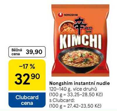 Nongshim instantní nudle, 120-140 g, více druhů  