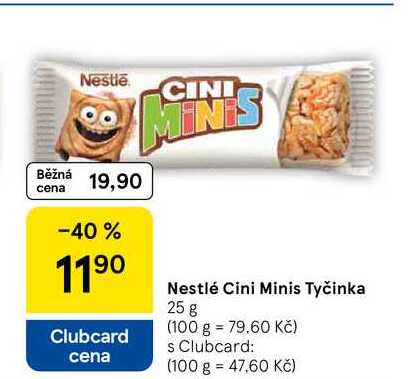 Nestlé Cini Minis Tyčinka, 25 g 